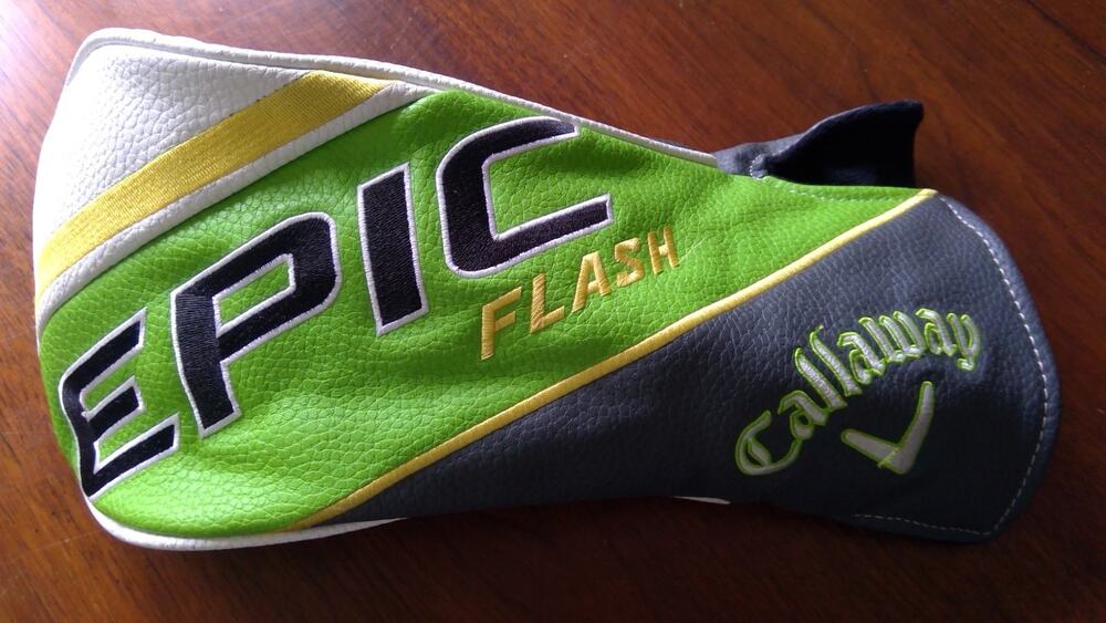 Callaway Golf Epic Flash Driver Headcover Green/Yellow/Grey Leather